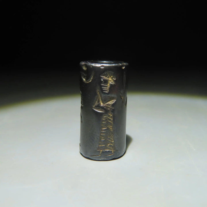 Rare Babylonian Hematite Cylinder Seal - Ancient Artifact