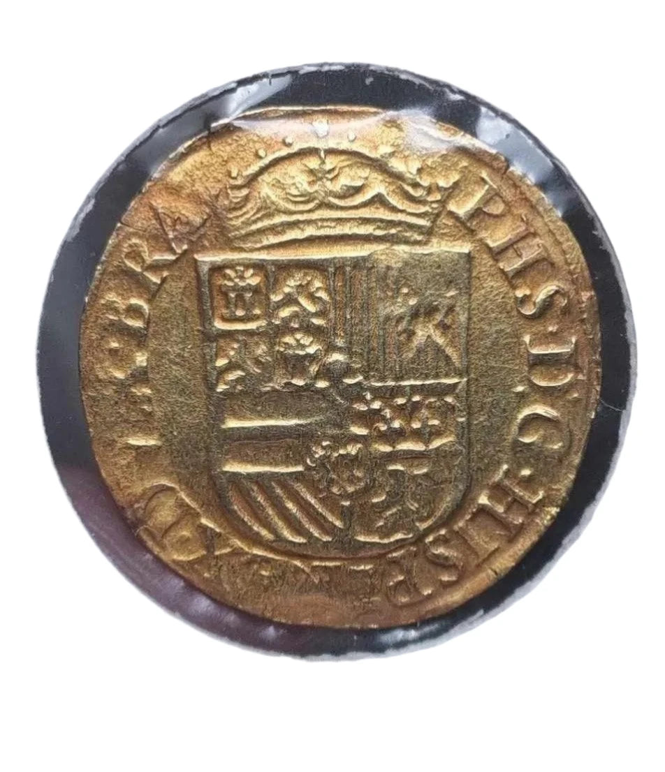 Netherlands Antwerp 1/2 Real D'or - 1555-1598 CE | Very Rare Gold Coin of Philip II