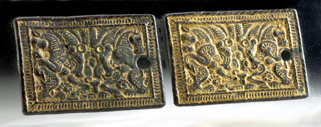 Ancient Scythian Gilded Bronze Horse Plaques - 2nd Century BCE | Published