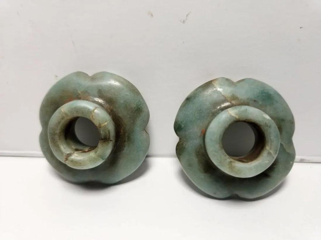 Teotihuacan Jade Ear Spools - 7th to 12th Century CE | Pre-Columbian Malone Collection