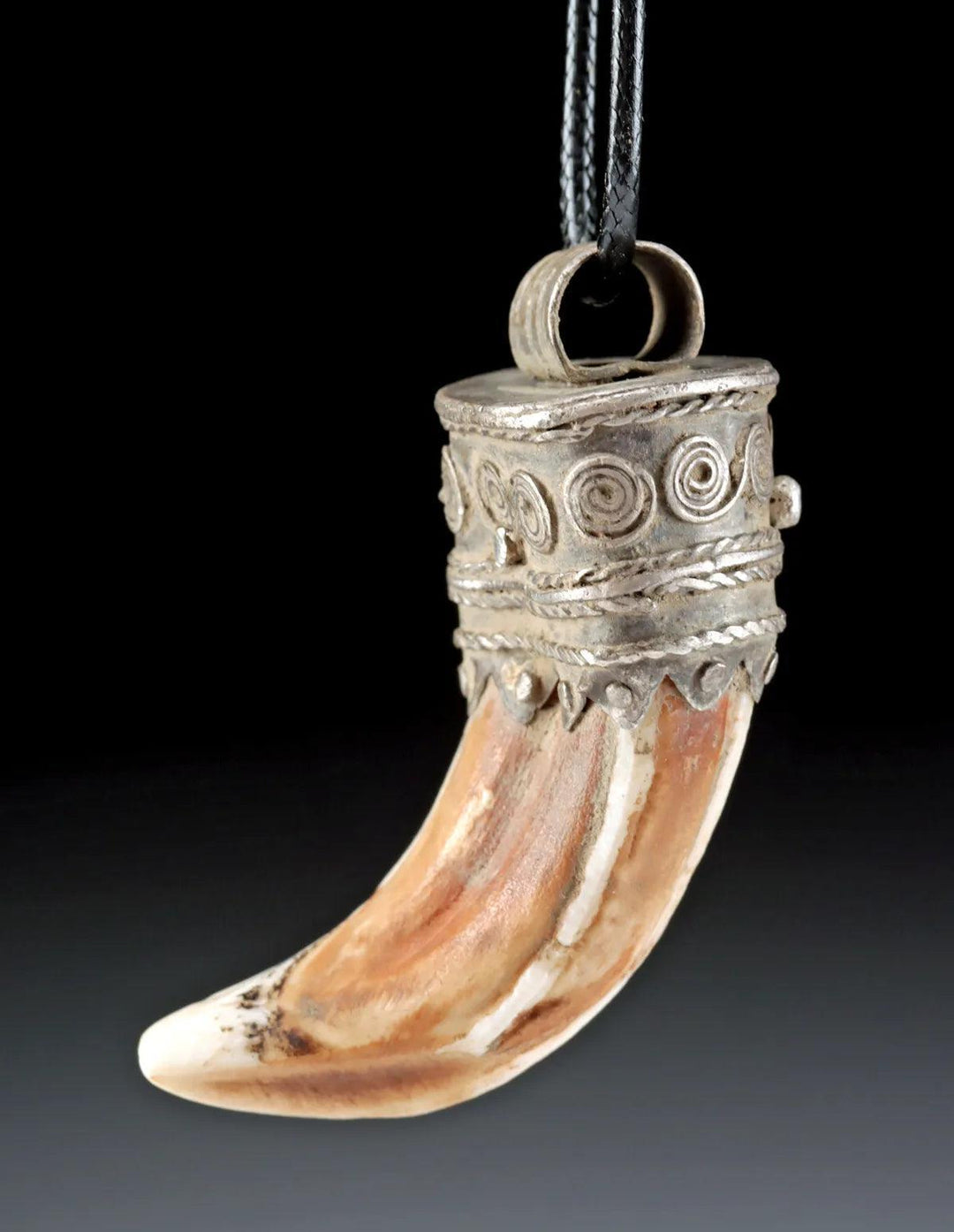 Etruscan Silver Boar Tusk Pendant - 5th Century BCE to 1st Century CE | Greco-Roman Filigree