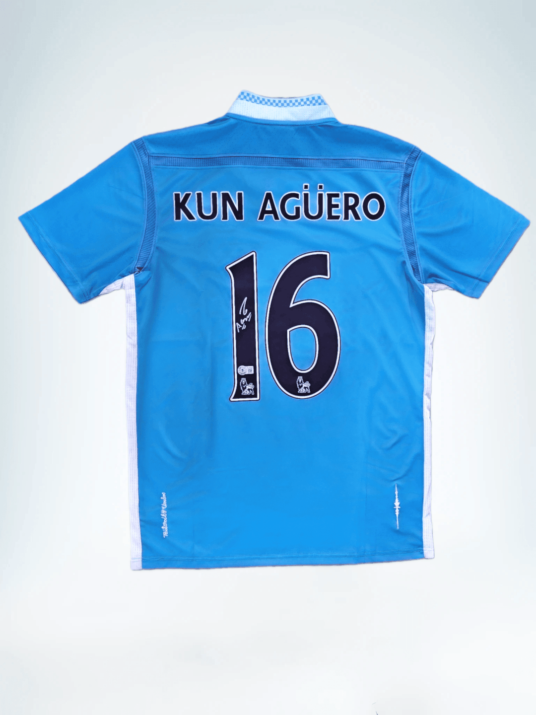 Sergio Agüero 16 Manchester City 2011-2012 Thuis - Gesigneerd voetbalshirt | Winnende doelpunt