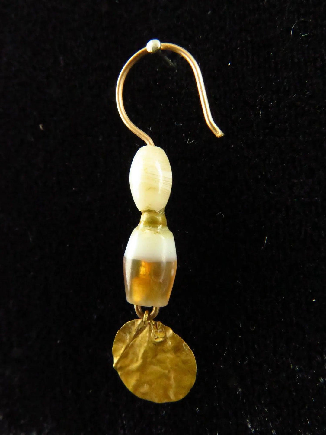 Bactrian Gold Earring - 2nd to 4th Century CE | Elegant Crystal Embellishment