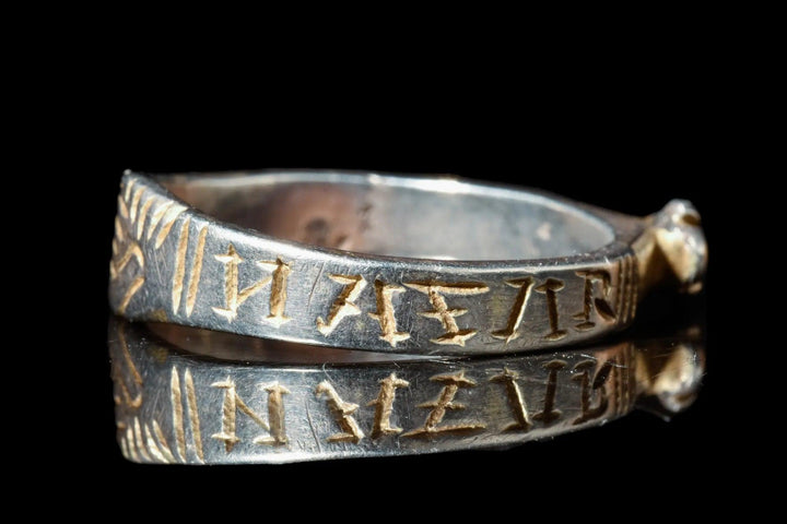 Kingdom of England Gilded Silver Stirrup Pilgrim's Ring - 13th Century CE | Inscribed "Jesus of Nazareth"