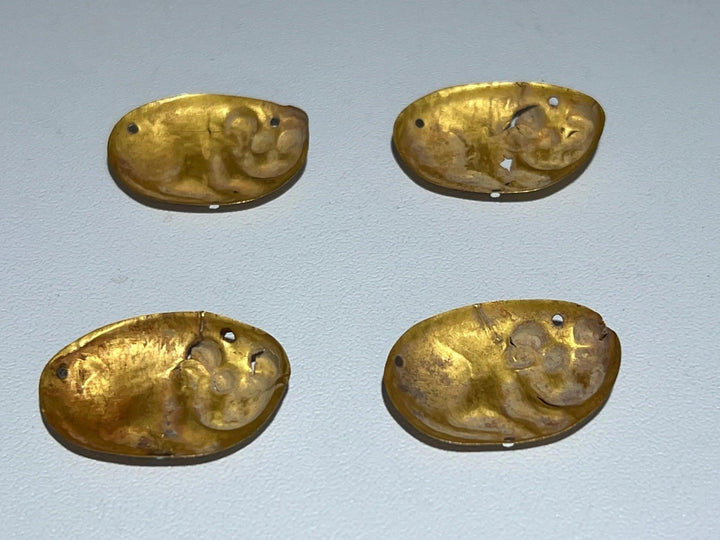 Scythian Gold Set of Four Mammal Appliqués - 9th to 3rd Century BCE | Feline Motif