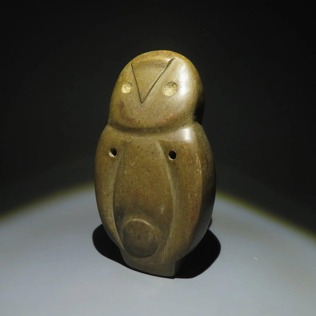 Mapuche Green Stone Owl Figure - 13th to 15th Century CE | Cronier Collection