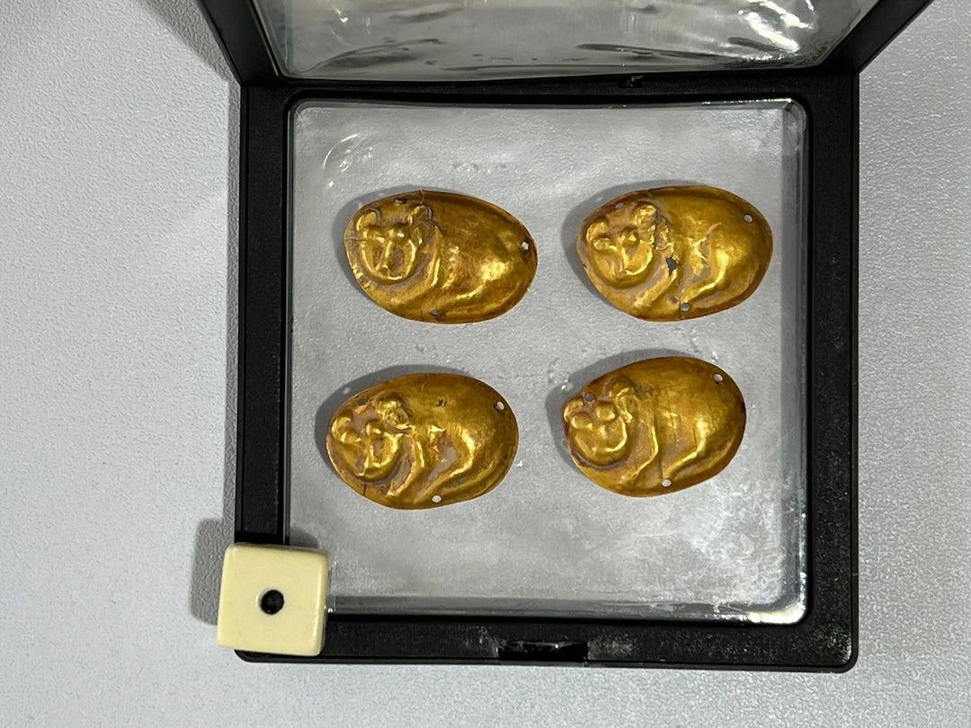 Scythian Gold Set of Four Mammal Appliqués - 9th to 3rd Century BCE | Feline Motif