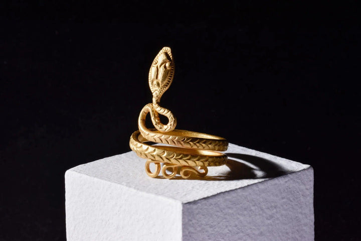 Romano-Egyptian Gold Snake Ring - 1st Century BCE to 1st Century CE | Ancient Symbol of Eternity