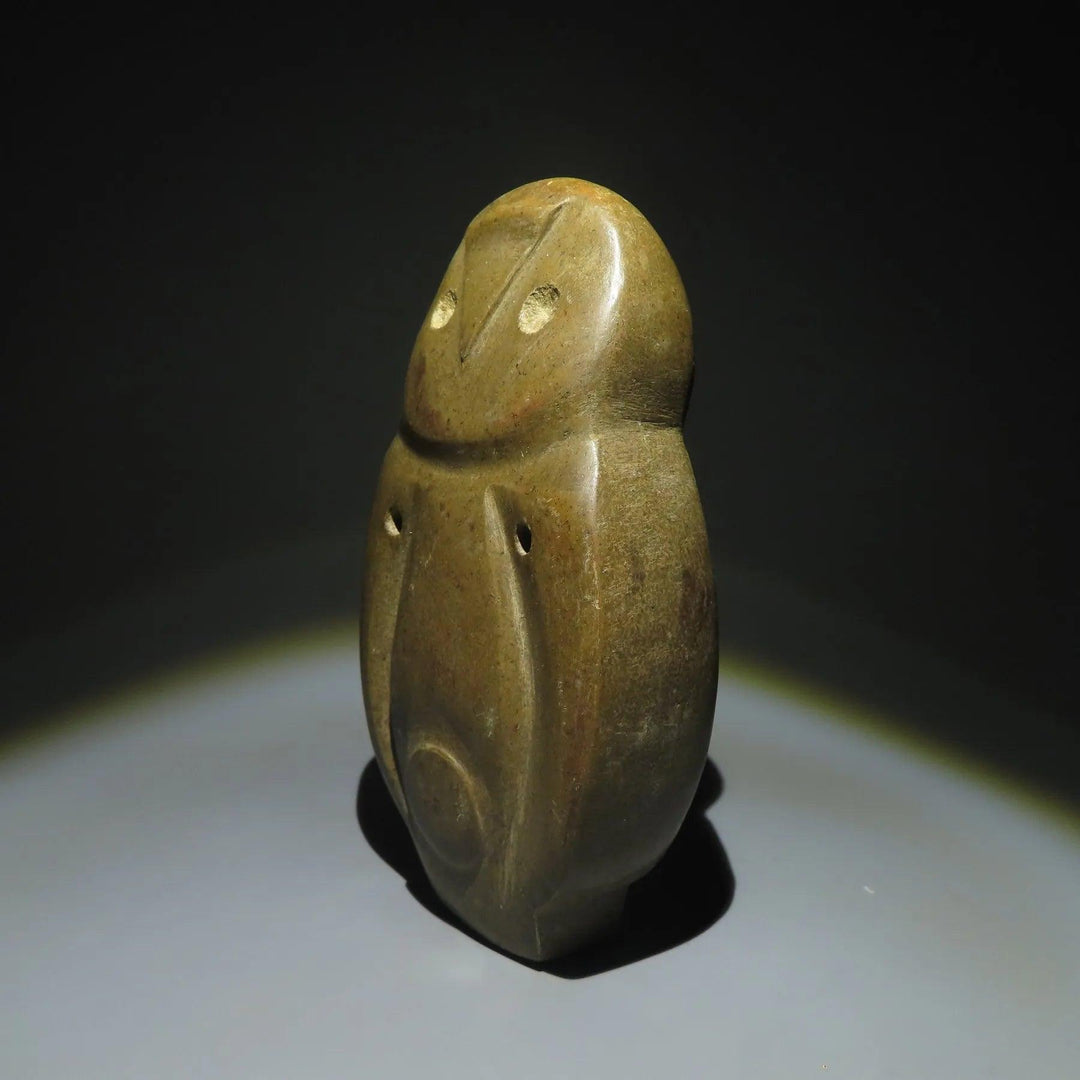 Mapuche Green Stone Owl Figure - 13th to 15th Century CE | Cronier Collection