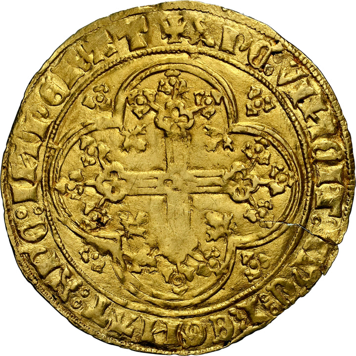 Nederland Gouden Schild - 1349-1389 CE | Zeldzame Middeleeuwse Clinckaert Willem V