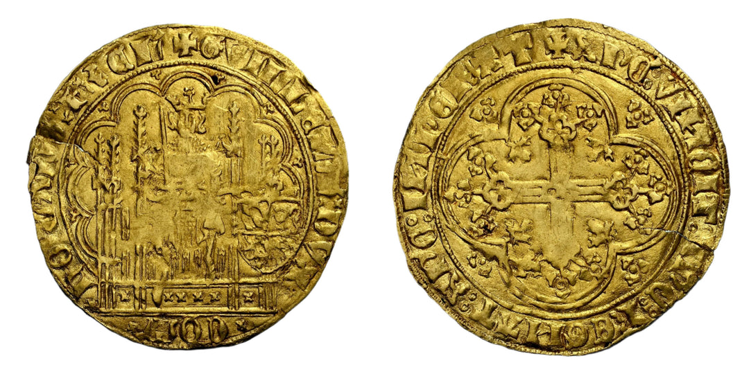 Nederland Gouden Schild - 1349-1389 CE | Zeldzame Middeleeuwse Clinckaert Willem V