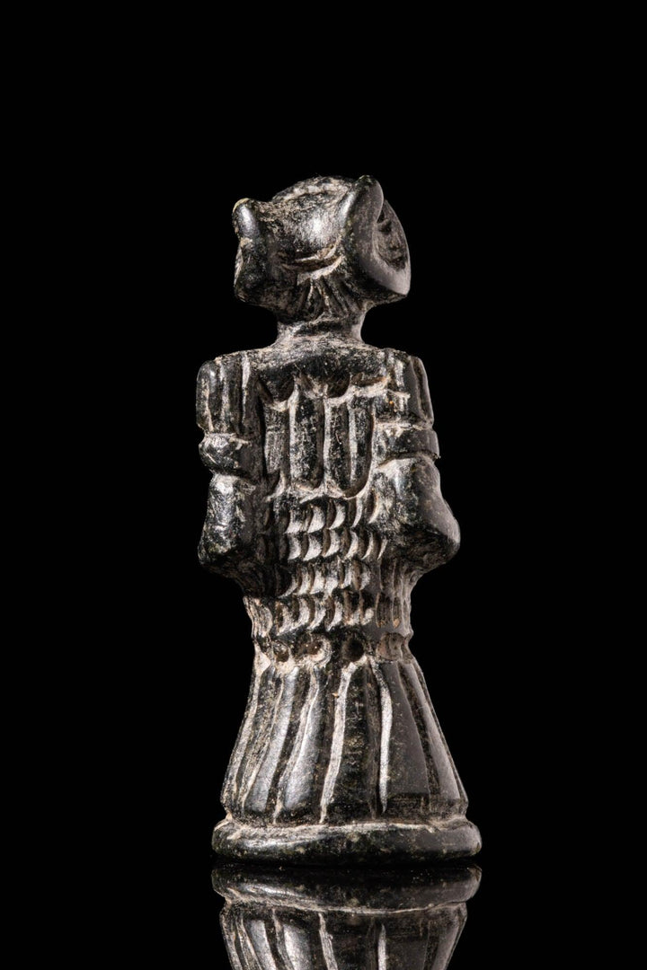 Syro-Hittite Black Stone Goddess Statuette - 18th to 17th Century BCE | Proven Divine Symbolism