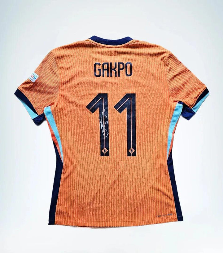 Cody Gakpo 11 Holland Euro 2024 - Match Worn Shirt Gesigneerd | Topscorer