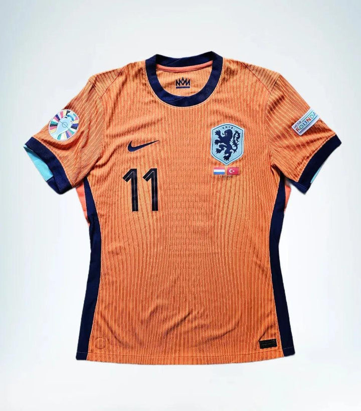 Cody Gakpo 11 Holland Euro 2024 - Match Worn Shirt Gesigneerd | Topscorer