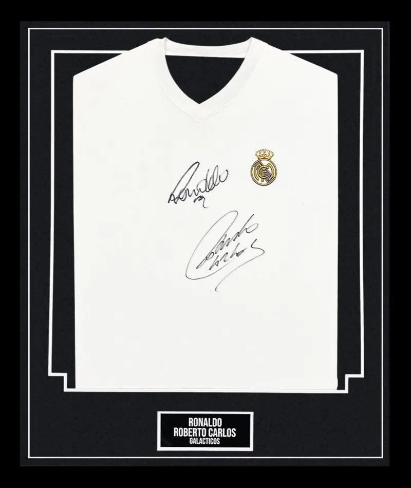 Cristiano Ronaldo & Roberto Carlos Real Madrid Legends - Signed Football Shirts | Firma Stella