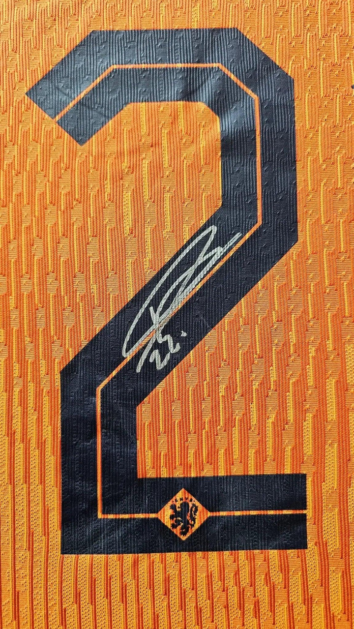 Denzel Dumfries gesigneerd Matchworn Holland Shirt | Euro Cup 2024 Halve finale