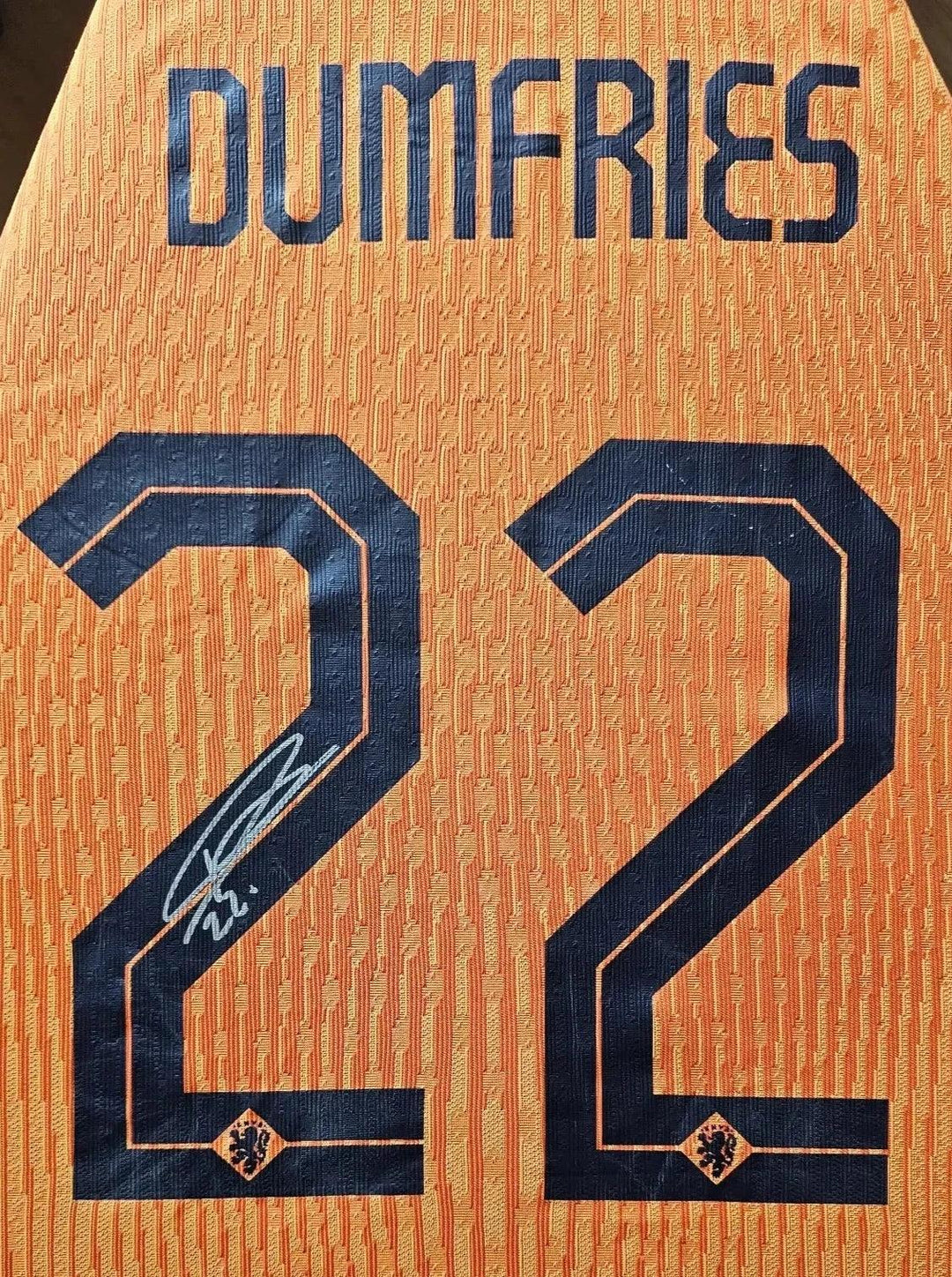 Denzel Dumfries gesigneerd Matchworn Holland Shirt | Euro Cup 2024 Halve finale