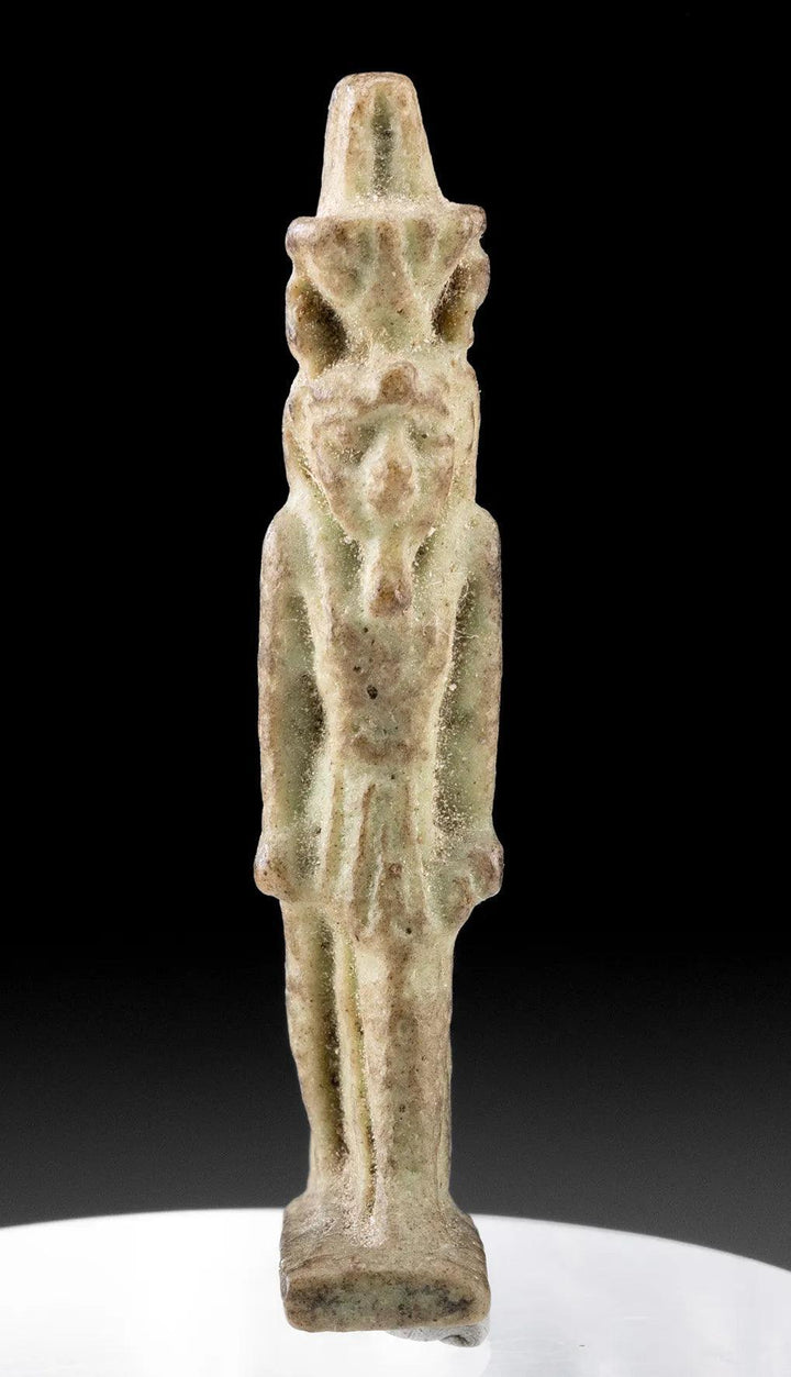 Striding Egyptian God Nefertem Faience Amulet - Late Dynastic Period | Divine Aromatics Symbol