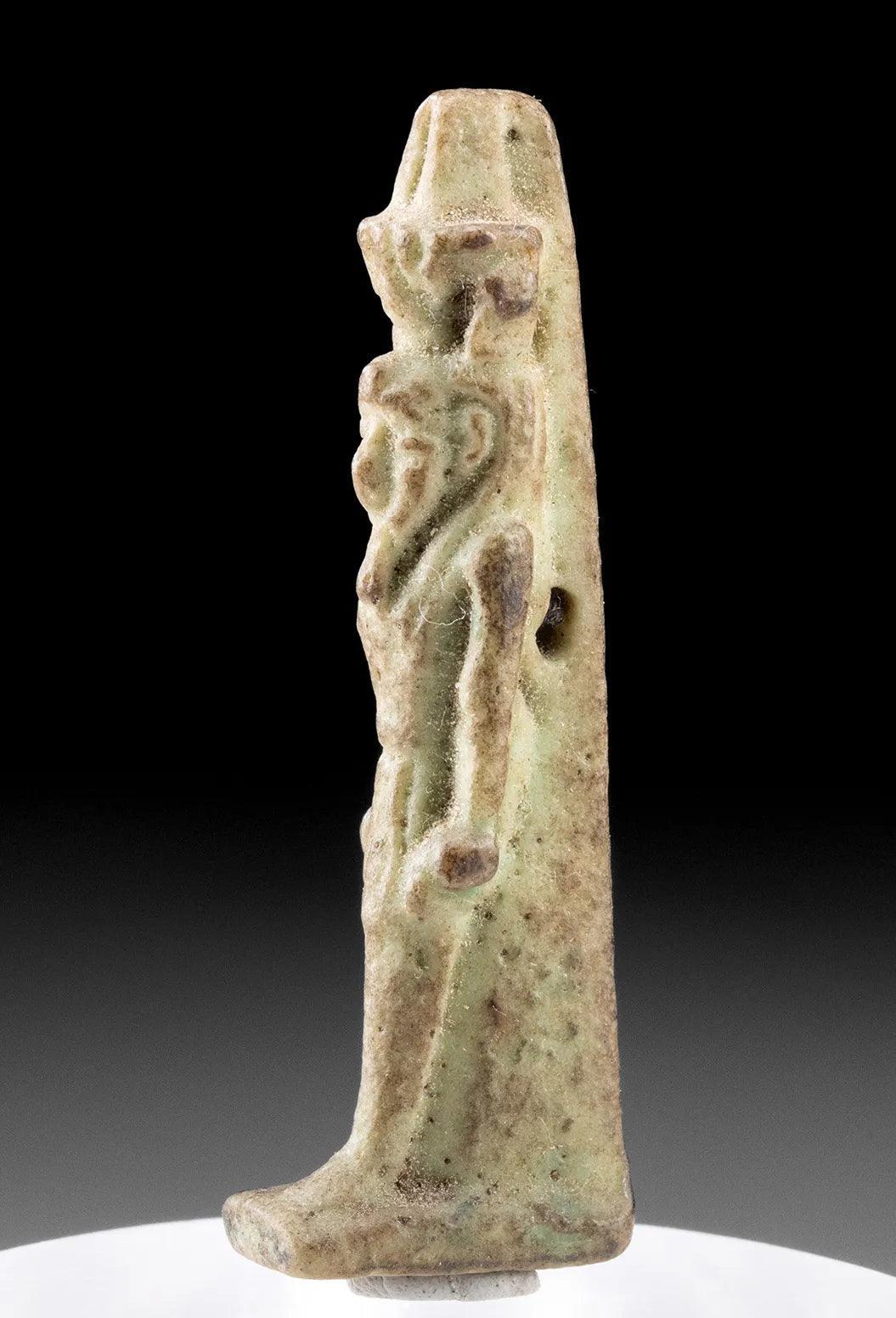 Striding Egyptian God Nefertem Faience Amulet - Late Dynastic Period | Divine Aromatics Symbol