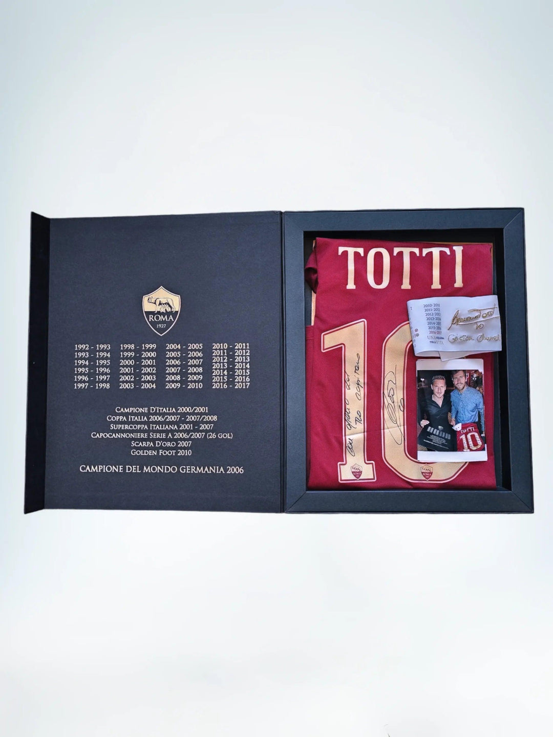 Francesco Totti 10 Roma - Persoonlijk Cadeau Shirt | Uiterst zeldzame afscheidsdiner box