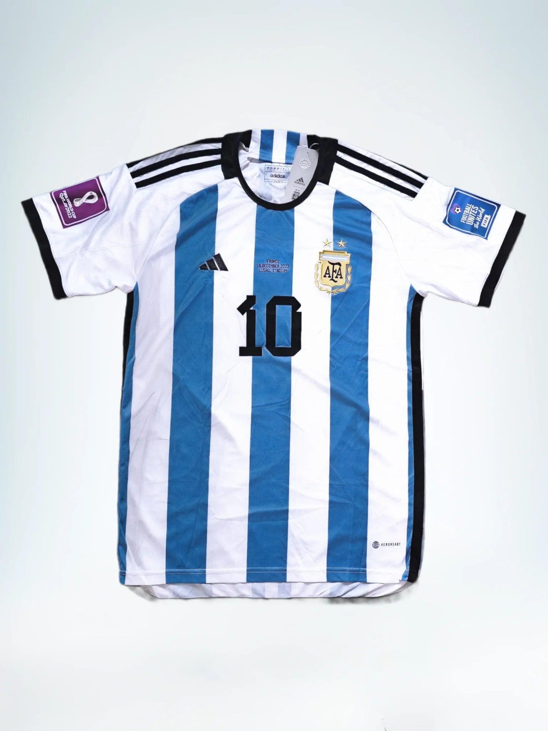 Lionel Messi 10 Argentina 2022 World Cup - Signed Soccer Jersey | Finals Edition