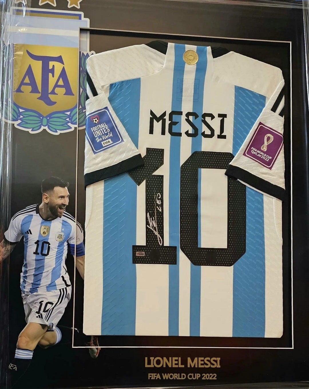 Lionel Messi 10 Argentina 2022 World Cup - Signed Soccer Shirt | GOAT Edition