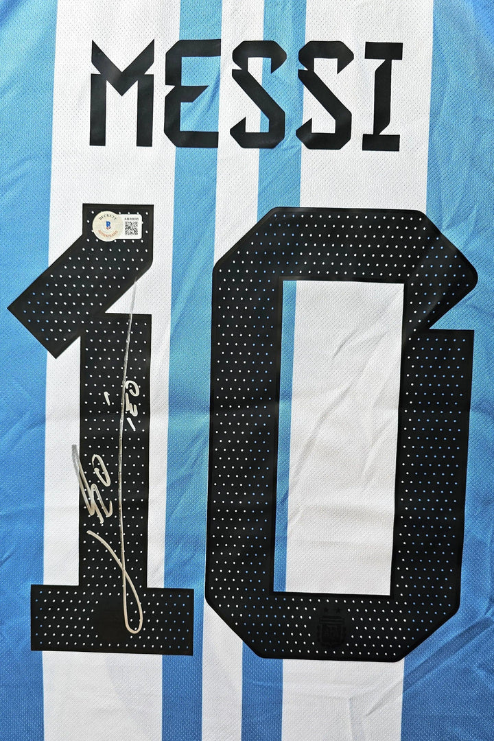 Lionel Messi 10 Argentina 2022 World Cup - Signed Soccer Jersey | Finals Edition