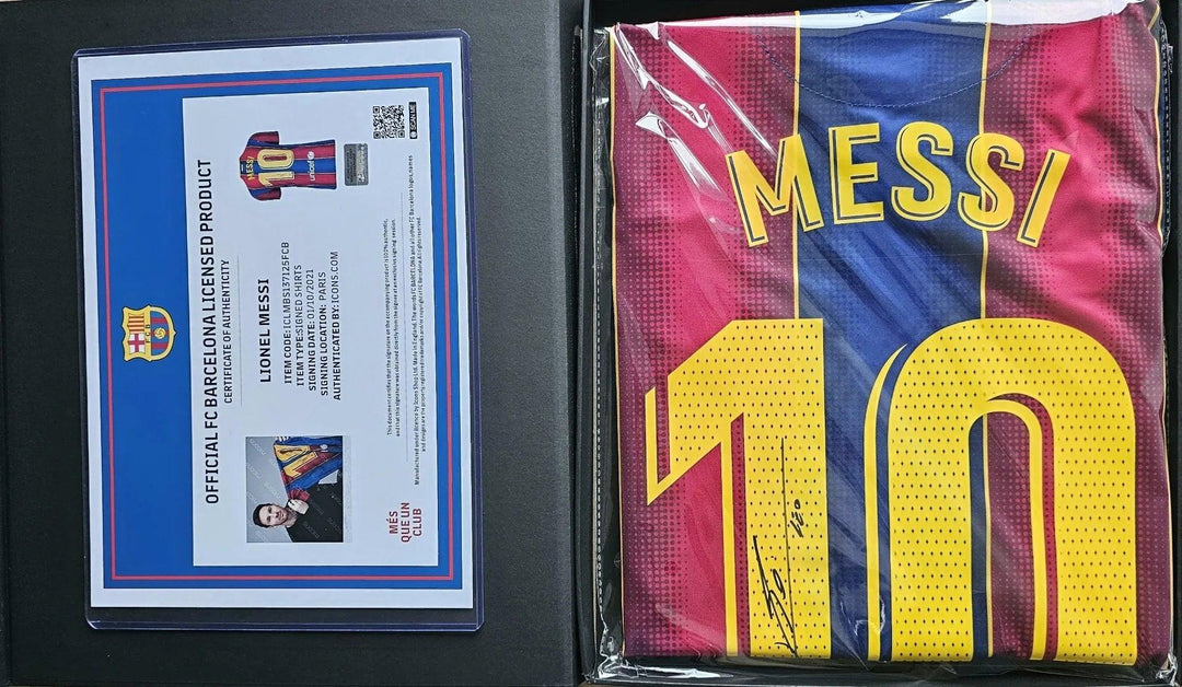 Lionel Messi 10 Barcelona 2020-2021 Home - Signed Soccer Shirt | ICONS Certification