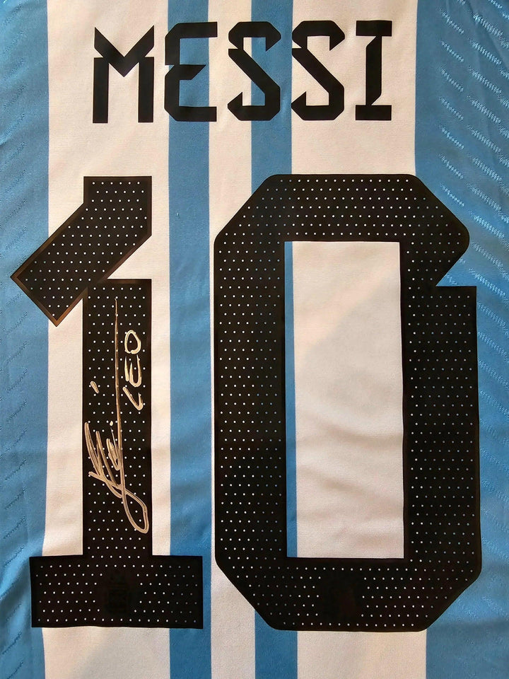 Lionel Messi 10 Argentina 2022 World Cup - Signed Home Soccer Shirt | Iconic Victory Memorabilia