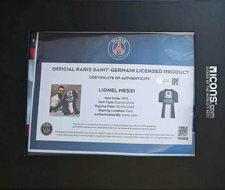 Lionel Messi PSG 2022-2023 Home - Signed Soccer Shirt | Premium ICONS COA