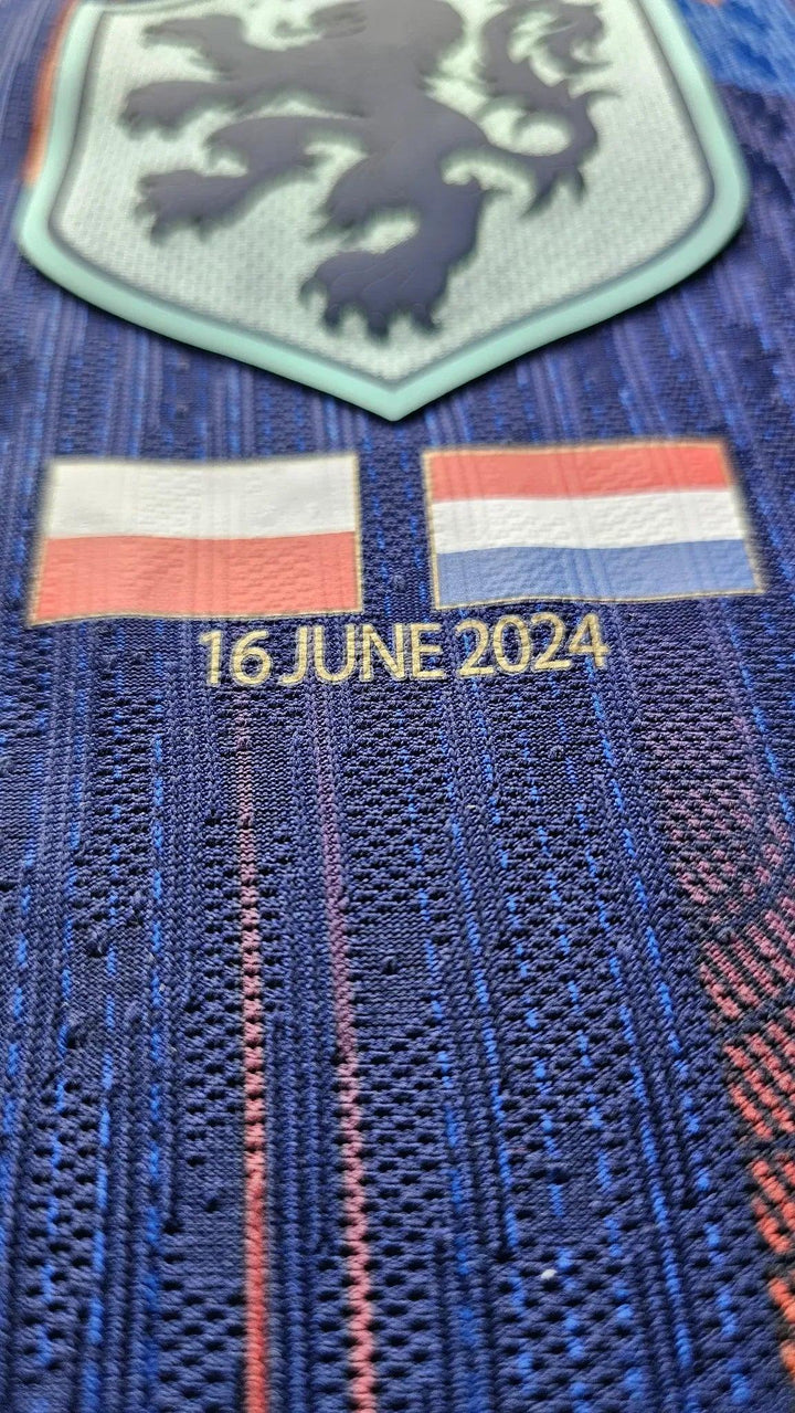 Memphis Depay 10 Holland Euro 2024 Uit - Match Worn Shirt Gesigneerd | Iconische haarband