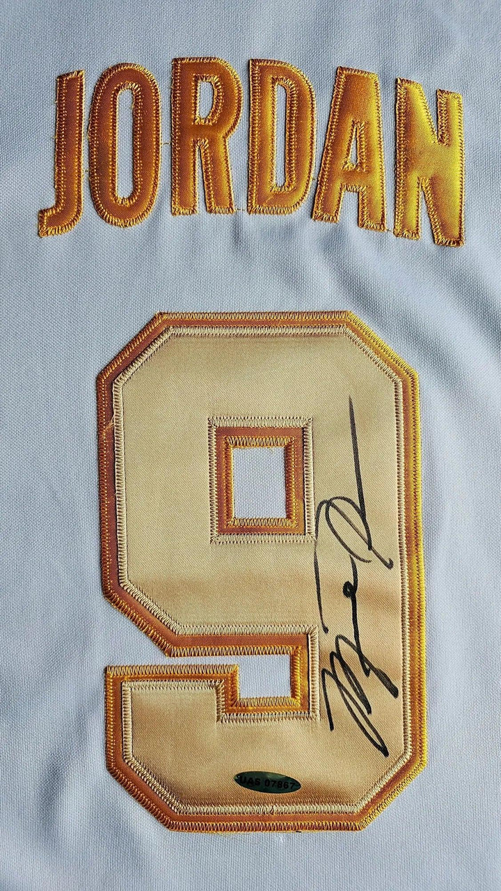 Michael Jordan 9 USA Olympics 1992 Dream Team - Signed Gold Jersey | Upper Deck UDA