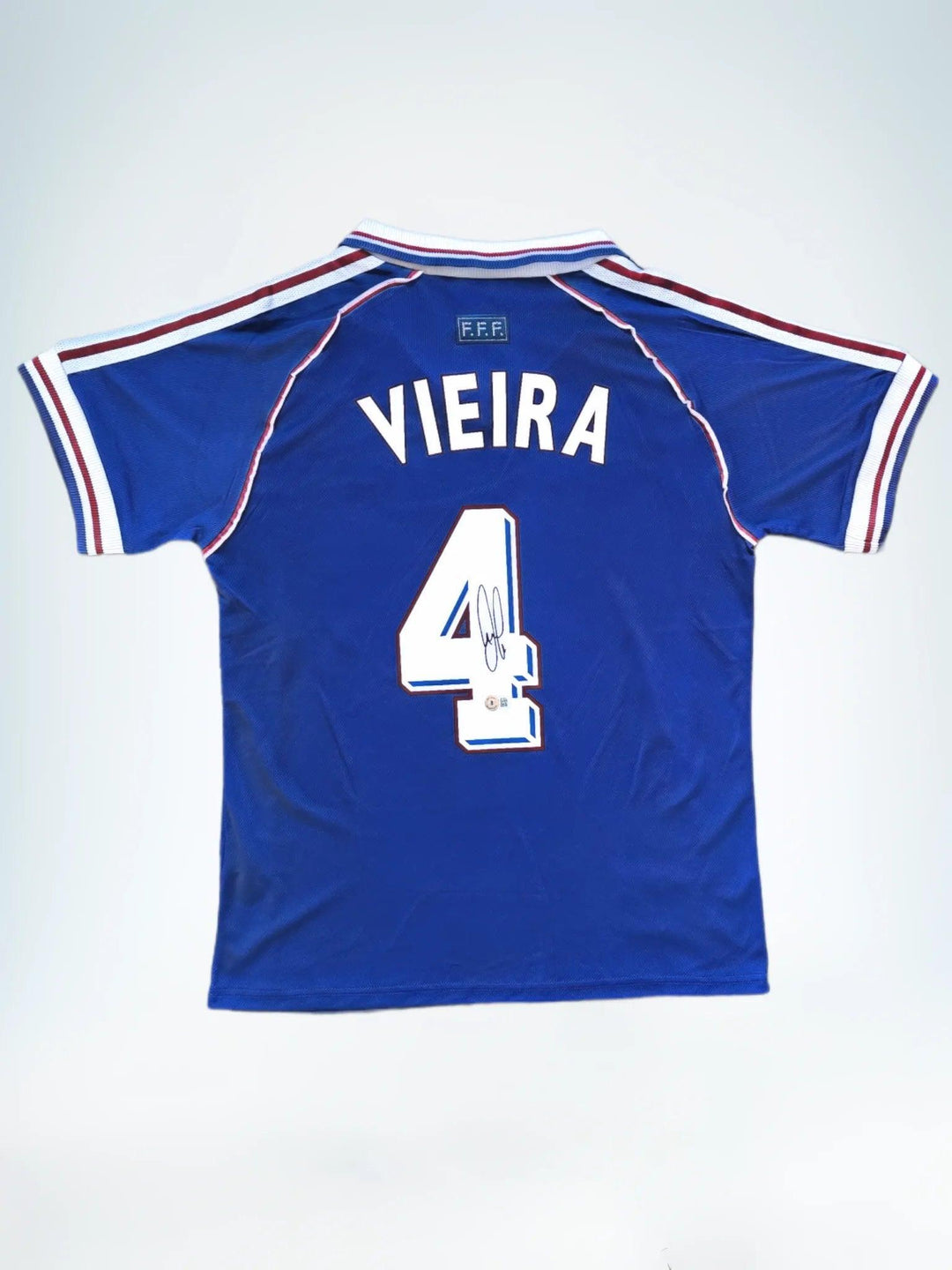 Patrick Vieira 4 Frankrijk WK 1998 thuis - gesigneerd voetbalshirt | Les Bleus Kampioen