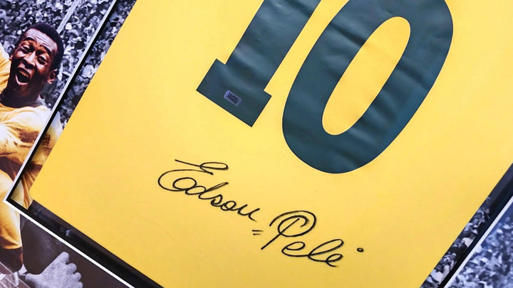 Pele 10 Brazil 1970 Home - Signed Soccer Shirt | World Cup Icon with Premium Frame