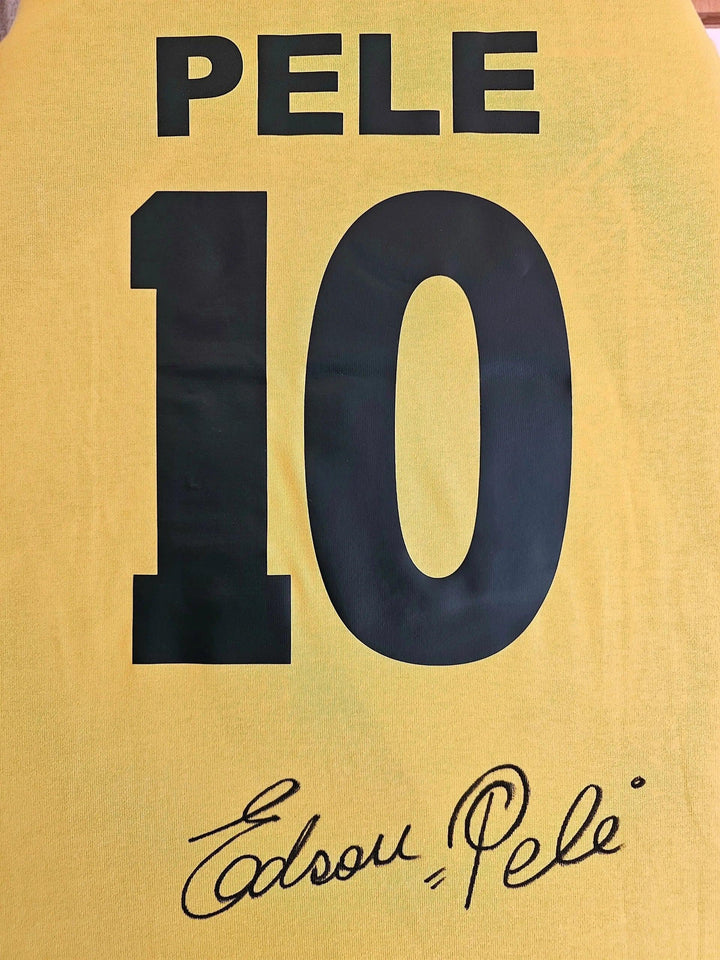 Pele 10 Brazil 1970 Home - Signed Soccer Shirt | World Cup Icon with Premium Frame