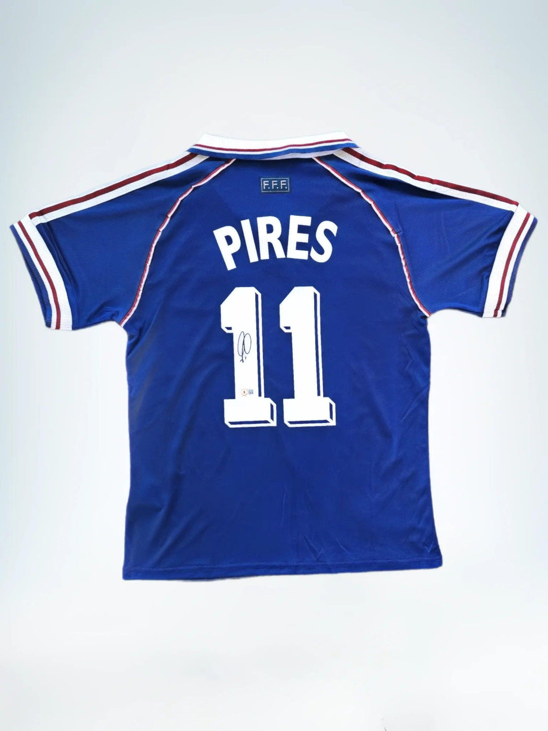 Robert Pires 7 Frankrijk WK 1998 - Gesigneerd voetbalshirt | Wereldbeker glorie