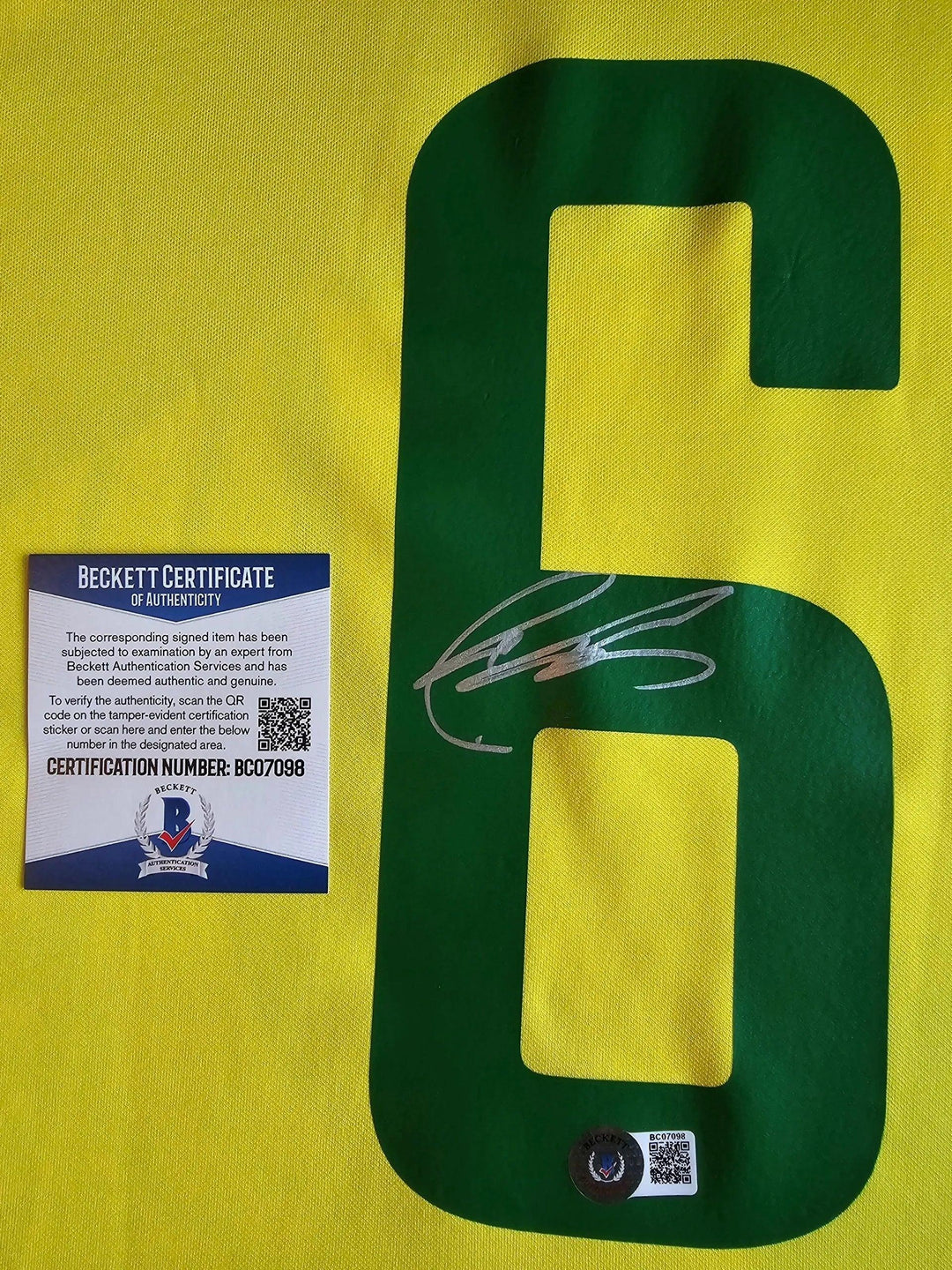 Roberto Carlos 6 Brazil 2002 World Cup - Signed Soccer Shirt | Framed with Museum Glass & Beckett COA