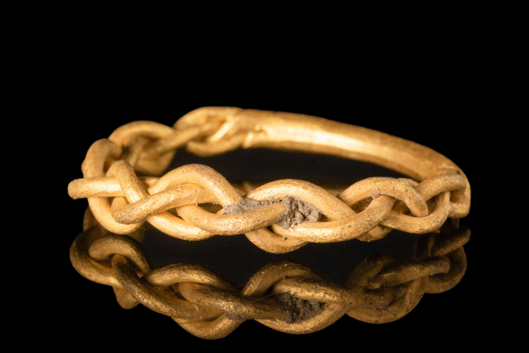 Grote Viking gouden ring | Minimalistische gedraaide gouden staven