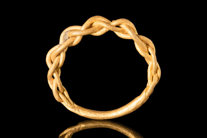 Grote Viking gouden ring | Minimalistische gedraaide gouden staven