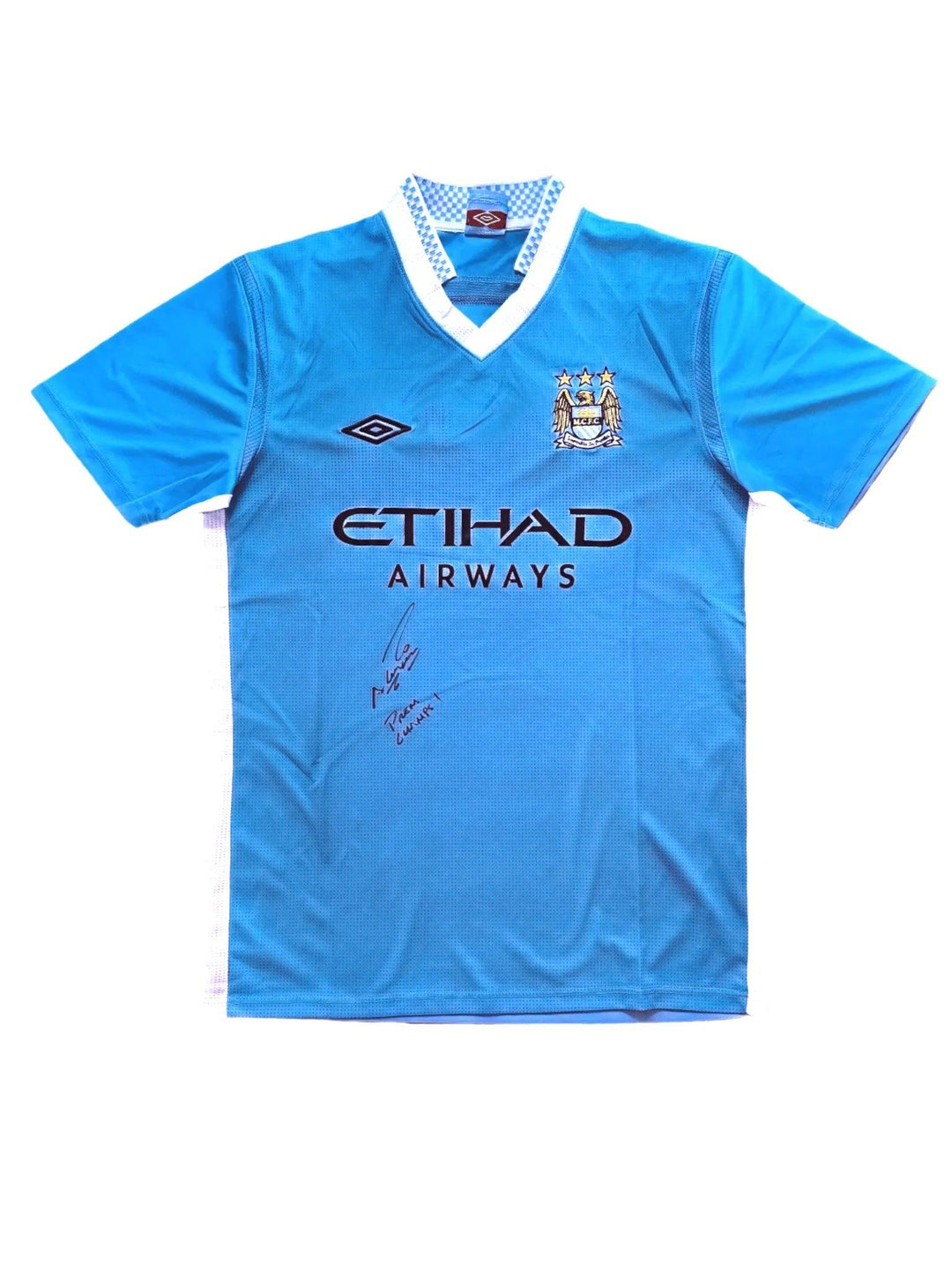 Sergio Agüero Manchester City 2011-2012 thuis - gesigneerd voetbalshirt | 93:20 Iconisch doelpunt