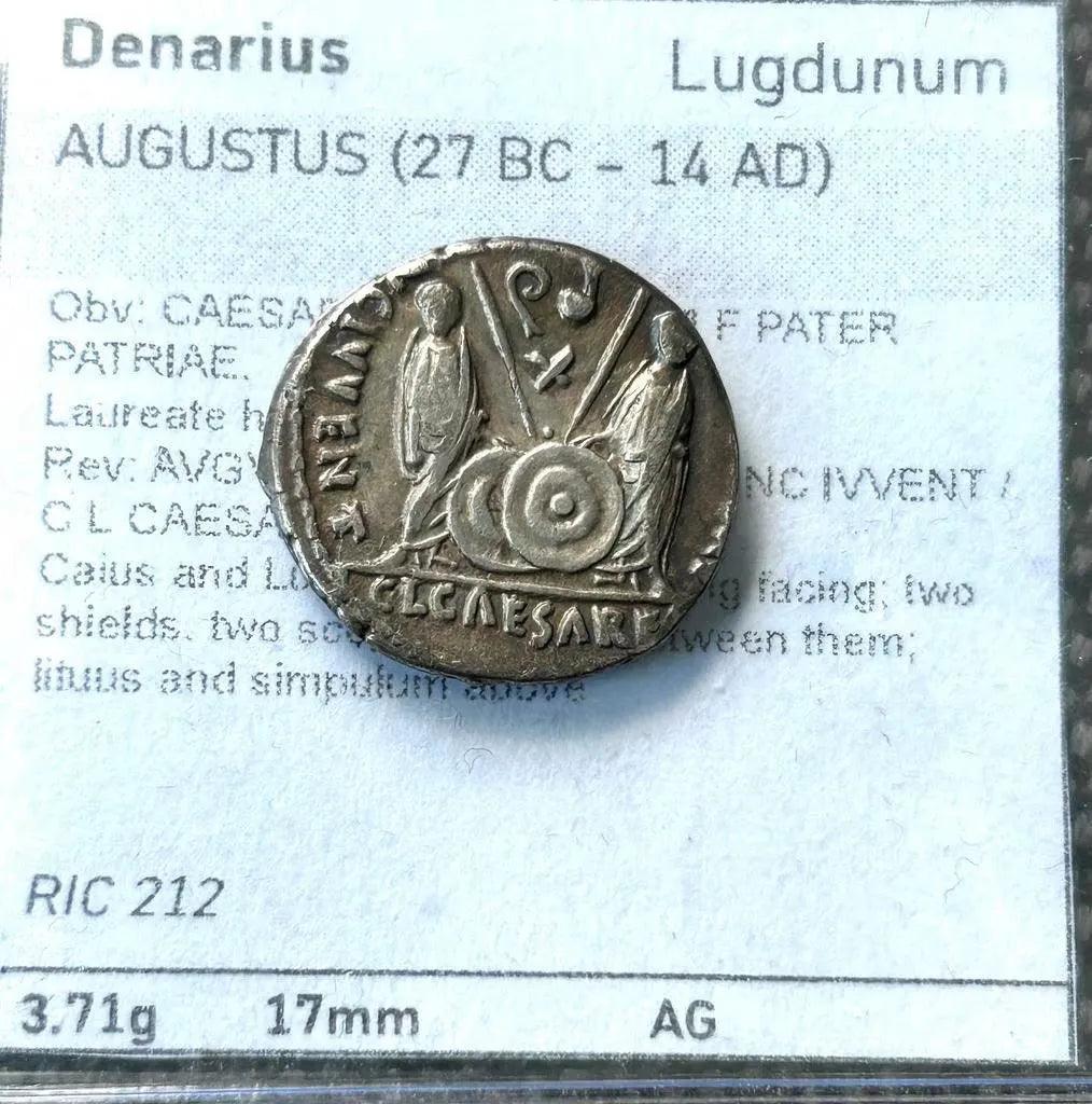 Roman Silver Denarius Lugdunum - 27 BCE to 14 CE | Emperor Caesar Augustus