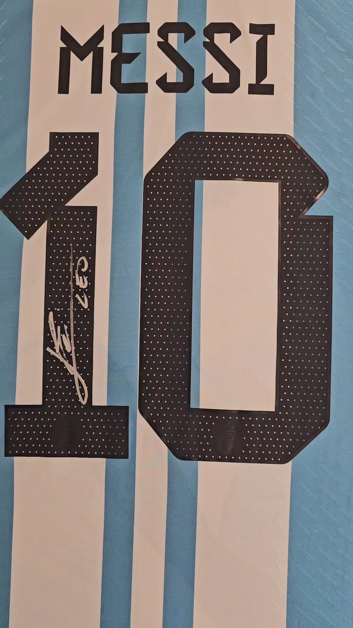 Lionel Messi 10 Argentinië WK 2022 - Gesigneerd voetbalshirt | Geit editie