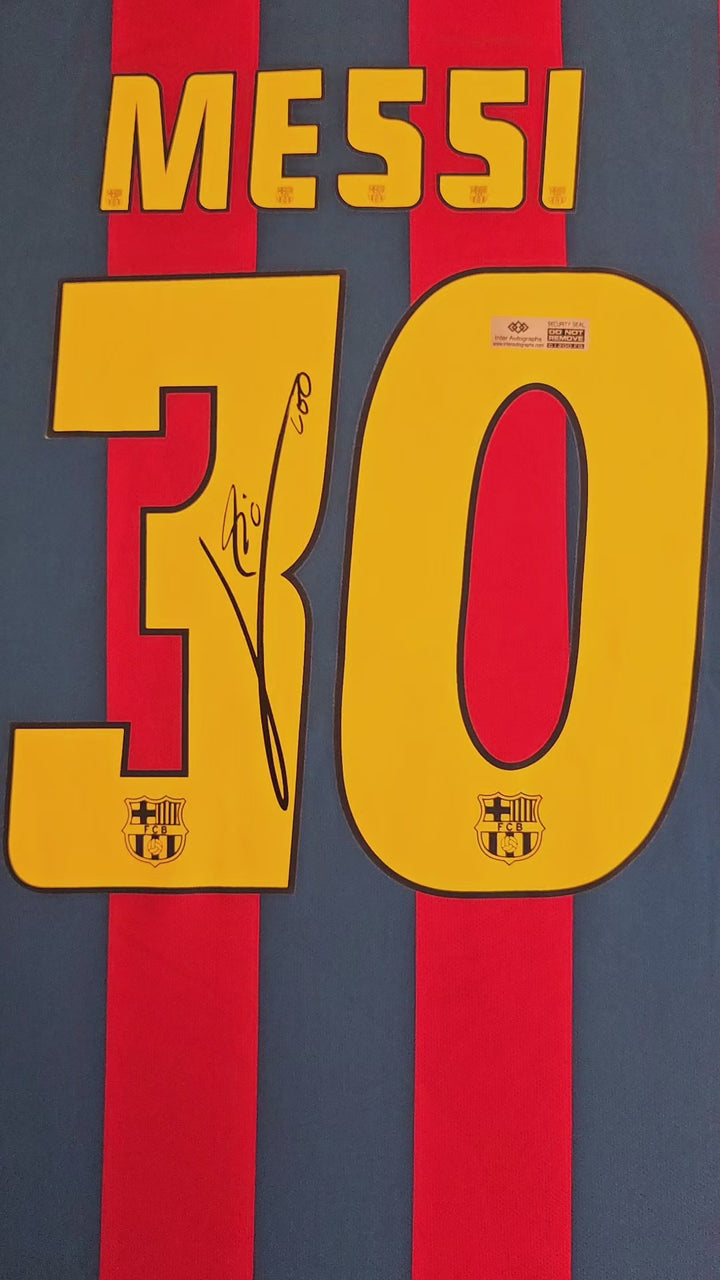 Lionel Messi 30 Barcelona 2005-2006 Thuis - Gesigneerd voetbalshirt | Geboorte van een legende